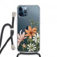 CaseCompany Floral bouquet: iPhone 13 Pro Max Transparant Hoesje met koord