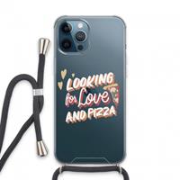 CaseCompany Pizza is the answer: iPhone 13 Pro Max Transparant Hoesje met koord