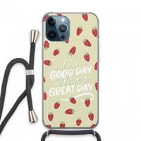 CaseCompany Don't forget to have a great day: iPhone 13 Pro Max Transparant Hoesje met koord