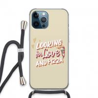CaseCompany Pizza is the answer: iPhone 13 Pro Max Transparant Hoesje met koord