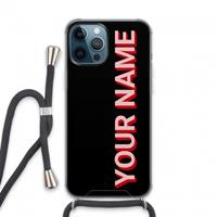 CaseCompany Namecase: iPhone 13 Pro Max Transparant Hoesje met koord