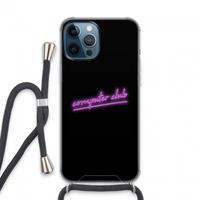 CaseCompany Vice Black: iPhone 13 Pro Max Transparant Hoesje met koord