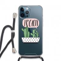 CaseCompany I love cacti: iPhone 13 Pro Max Transparant Hoesje met koord