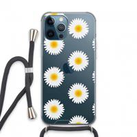 CaseCompany Margrietjes: iPhone 13 Pro Max Transparant Hoesje met koord