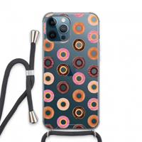 CaseCompany Donuts: iPhone 13 Pro Max Transparant Hoesje met koord