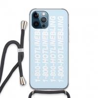 CaseCompany Hotline bling blue: iPhone 13 Pro Max Transparant Hoesje met koord
