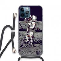 CaseCompany Spaceman: iPhone 13 Pro Max Transparant Hoesje met koord