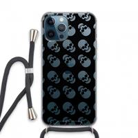 CaseCompany Musketon Skulls: iPhone 13 Pro Max Transparant Hoesje met koord