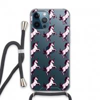 CaseCompany Musketon Unicorn: iPhone 13 Pro Max Transparant Hoesje met koord