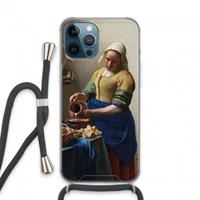 CaseCompany The Milkmaid: iPhone 13 Pro Max Transparant Hoesje met koord