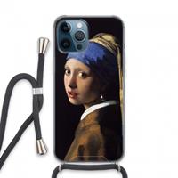 CaseCompany The Pearl Earring: iPhone 13 Pro Max Transparant Hoesje met koord