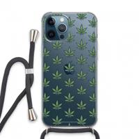 CaseCompany Weed: iPhone 13 Pro Max Transparant Hoesje met koord