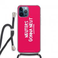 CaseCompany Neuters (roze): iPhone 13 Pro Max Transparant Hoesje met koord