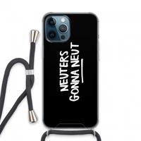 CaseCompany Neuters (zwart): iPhone 13 Pro Max Transparant Hoesje met koord