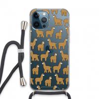 CaseCompany Alpacas: iPhone 13 Pro Max Transparant Hoesje met koord