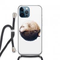 CaseCompany Yin Yang Wolves: iPhone 13 Pro Max Transparant Hoesje met koord