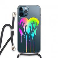 CaseCompany Hold My Heart: iPhone 13 Pro Max Transparant Hoesje met koord