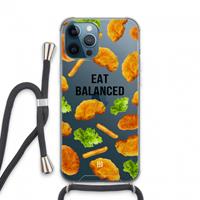 CaseCompany Eat Balanced: iPhone 13 Pro Max Transparant Hoesje met koord
