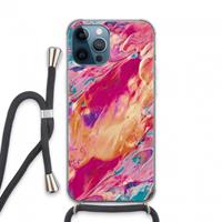 CaseCompany Pastel Echoes: iPhone 13 Pro Max Transparant Hoesje met koord