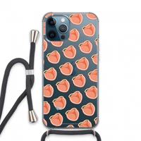 CaseCompany Just peachy: iPhone 13 Pro Max Transparant Hoesje met koord