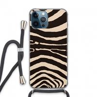 CaseCompany Arizona Zebra: iPhone 13 Pro Max Transparant Hoesje met koord