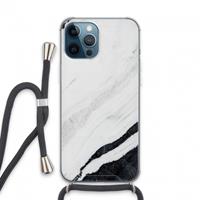 CaseCompany Elegante marmer: iPhone 13 Pro Max Transparant Hoesje met koord