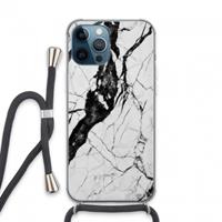 CaseCompany Witte marmer 2: iPhone 13 Pro Max Transparant Hoesje met koord