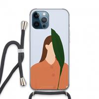CaseCompany Leaf: iPhone 13 Pro Max Transparant Hoesje met koord