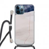 CaseCompany Stone White: iPhone 13 Pro Max Transparant Hoesje met koord