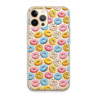 CaseCompany Pink donuts: iPhone 13 Pro Max Transparant Hoesje