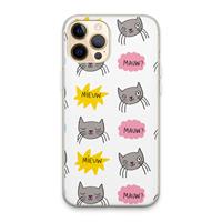 CaseCompany Meow: iPhone 13 Pro Max Transparant Hoesje