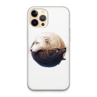 CaseCompany Yin Yang Wolves: iPhone 13 Pro Max Transparant Hoesje