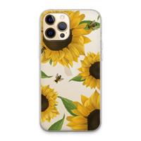 CaseCompany Sunflower and bees: iPhone 13 Pro Max Transparant Hoesje