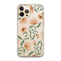 CaseCompany Peachy flowers: iPhone 13 Pro Max Transparant Hoesje