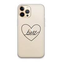 CaseCompany Best heart black: iPhone 13 Pro Max Transparant Hoesje
