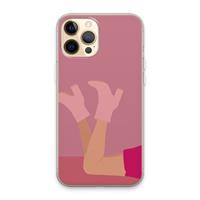 CaseCompany Pink boots: iPhone 13 Pro Max Transparant Hoesje