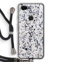 CaseCompany Gespikkelde marmer: Pixel 3a Transparant Hoesje met koord