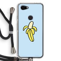 CaseCompany Banana: Pixel 3a Transparant Hoesje met koord