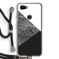 CaseCompany Combinatie marmer: Pixel 3a Transparant Hoesje met koord