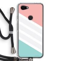 CaseCompany Strepen pastel: Pixel 3a Transparant Hoesje met koord