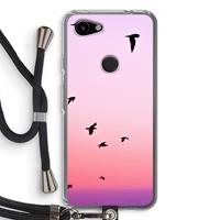 CaseCompany Fly away: Pixel 3a Transparant Hoesje met koord