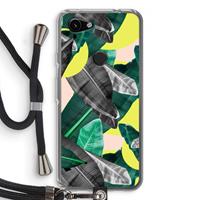 CaseCompany Fantasie jungle: Pixel 3a Transparant Hoesje met koord