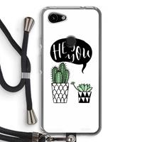 CaseCompany Hey you cactus: Pixel 3a Transparant Hoesje met koord