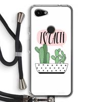 CaseCompany I love cacti: Pixel 3a Transparant Hoesje met koord