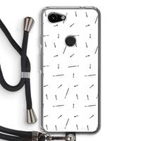 CaseCompany Hipster stripes: Pixel 3a Transparant Hoesje met koord