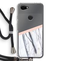 CaseCompany A touch of peach: Pixel 3a Transparant Hoesje met koord