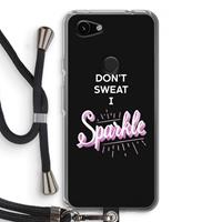 CaseCompany Sparkle quote: Pixel 3a Transparant Hoesje met koord