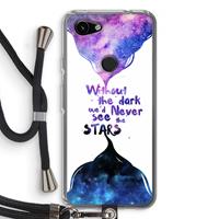 CaseCompany Stars quote: Pixel 3a Transparant Hoesje met koord