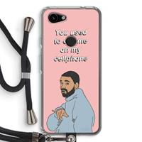 CaseCompany Hotline bling: Pixel 3a Transparant Hoesje met koord