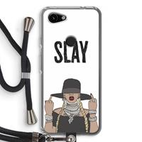 CaseCompany Slay All Day: Pixel 3a Transparant Hoesje met koord